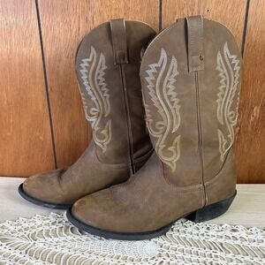 Canyon Trails Mens Cowboy Western Boots Brown Leather Round Toe 10M